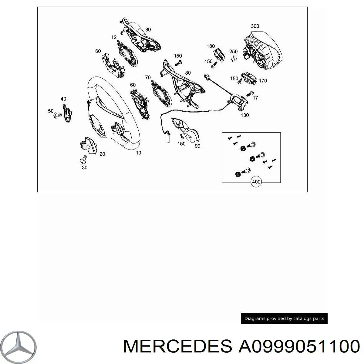Купить A09990511009107 Mercedes Блок кнопочных переключателей рулевого колеса