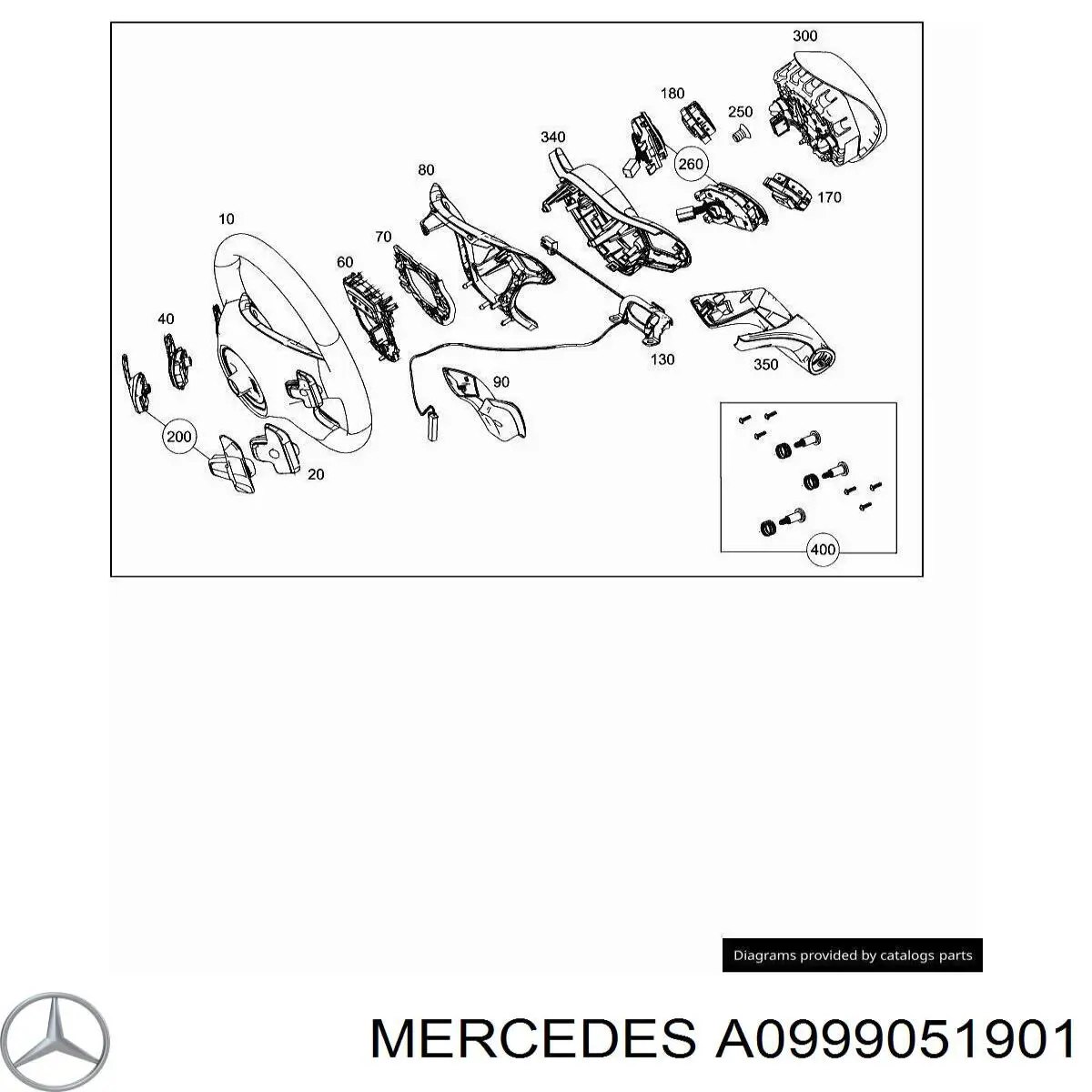 Блок кнопочных переключателей рулевого колеса A0999051901 Mercedes