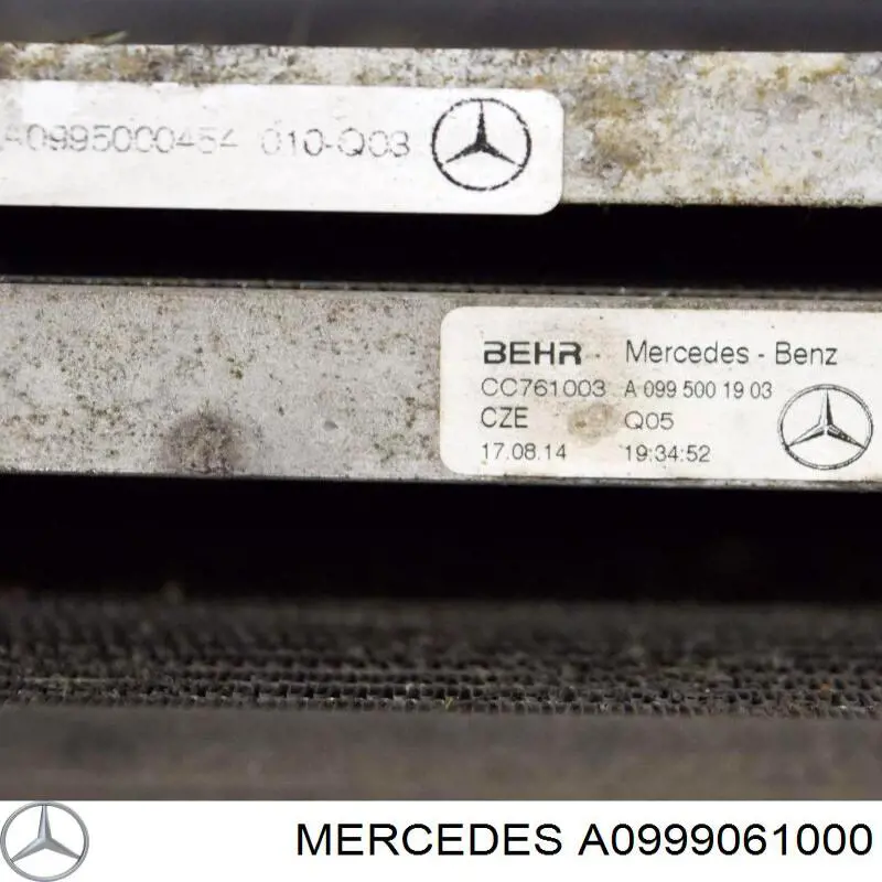 0999061100 Mercedes difusor do radiador de esfriamento, montado com motor e roda de aletas