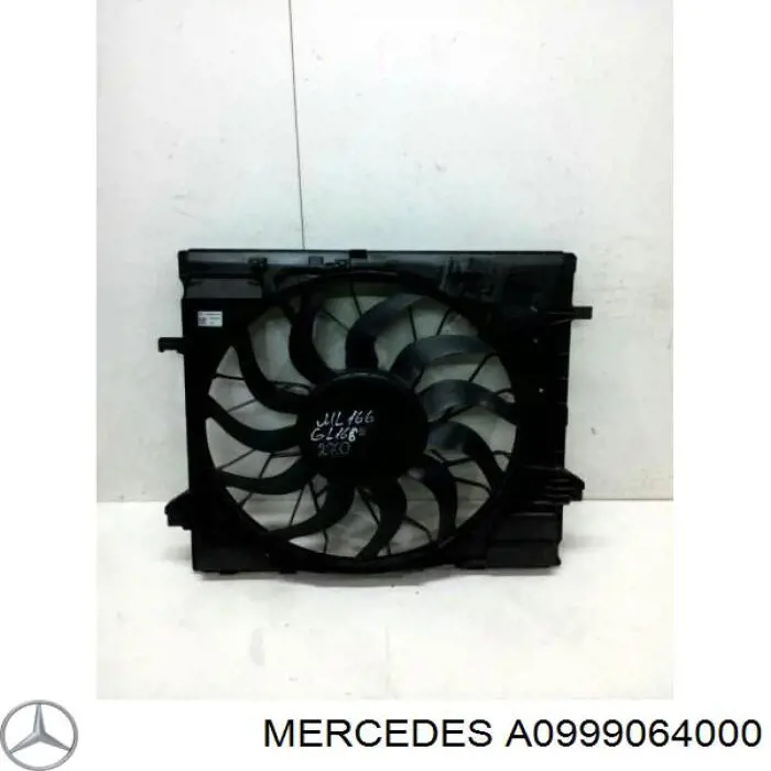 0999064000 Mercedes диффузор радиатора охлаждения, в сборе с мотором и крыльчаткой