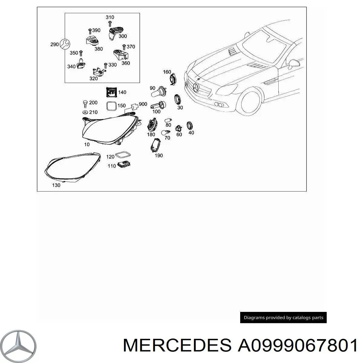 A0999067801 Mercedes luzes máximas direitas