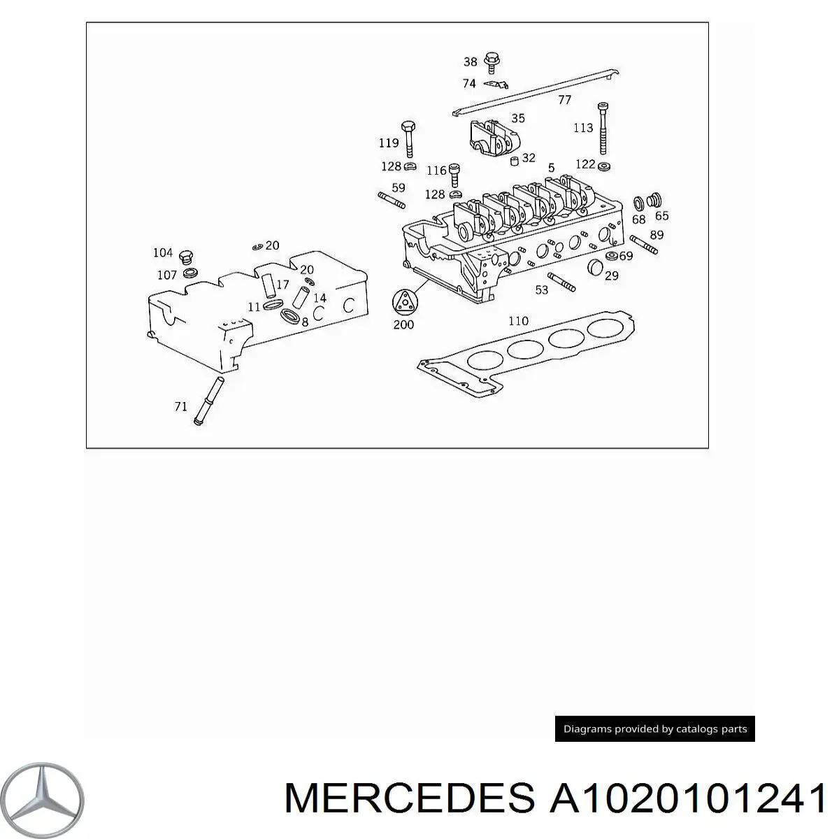 Головка блока цилиндров A1020101241 Mercedes