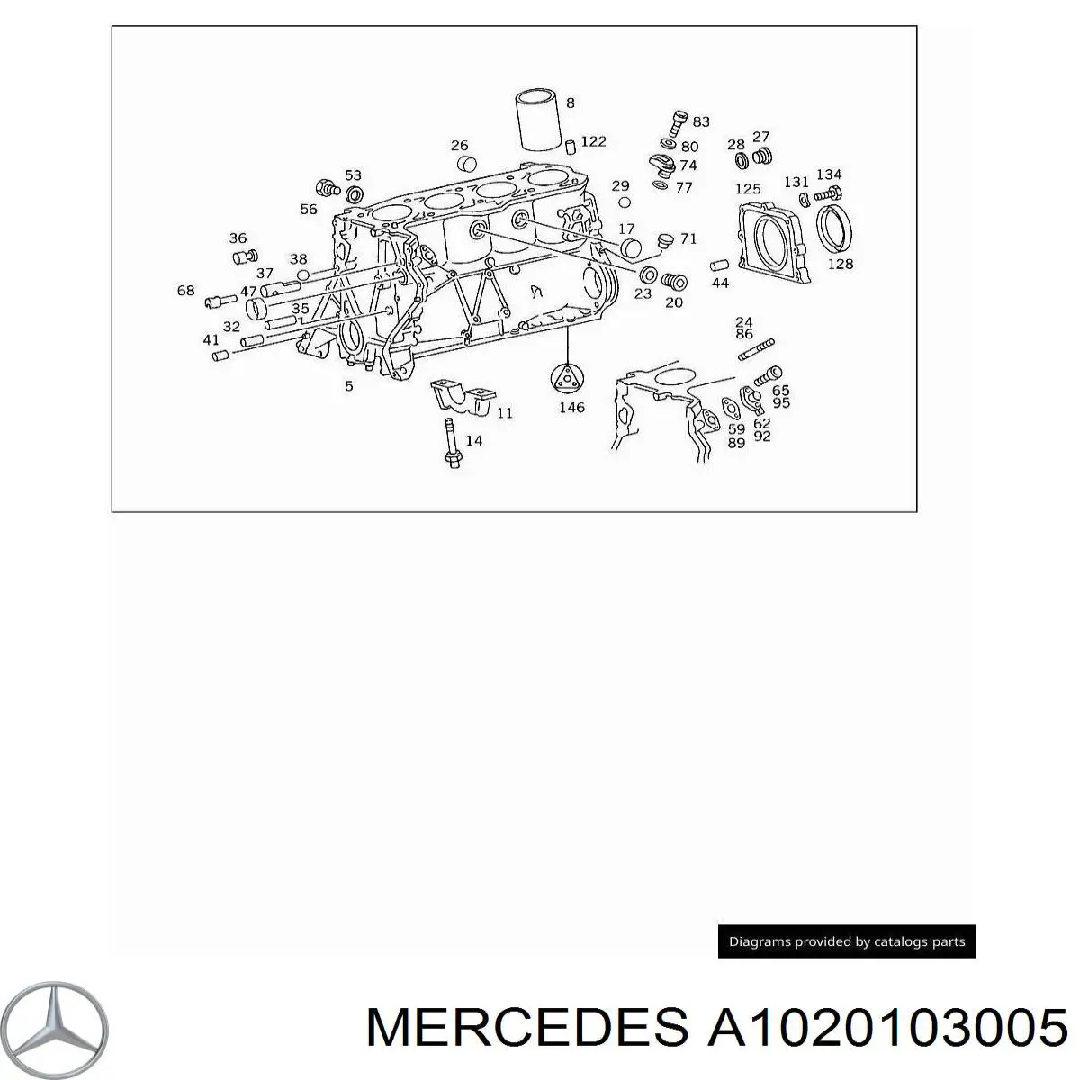 1020103005 Mercedes комплект прокладок двигателя нижний