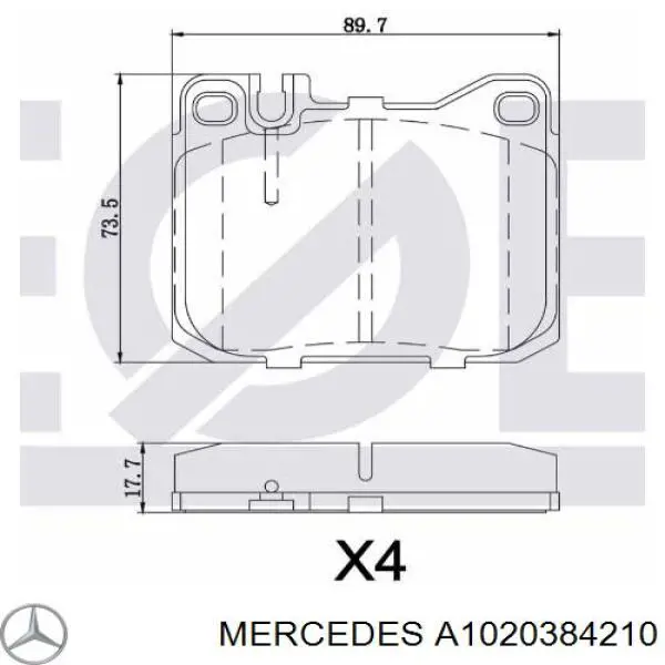 Шатунные вкладыши коленчатого вала Mercedes A1190380510 цена, от 11.49 USD
