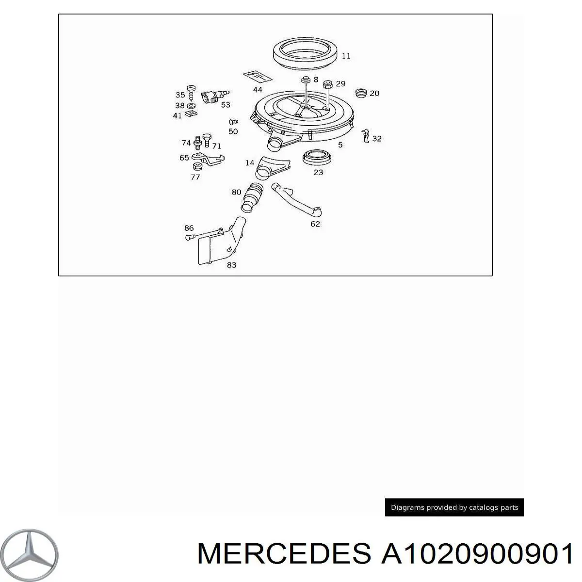 Корпус воздушного фильтра A1020900901 Mercedes