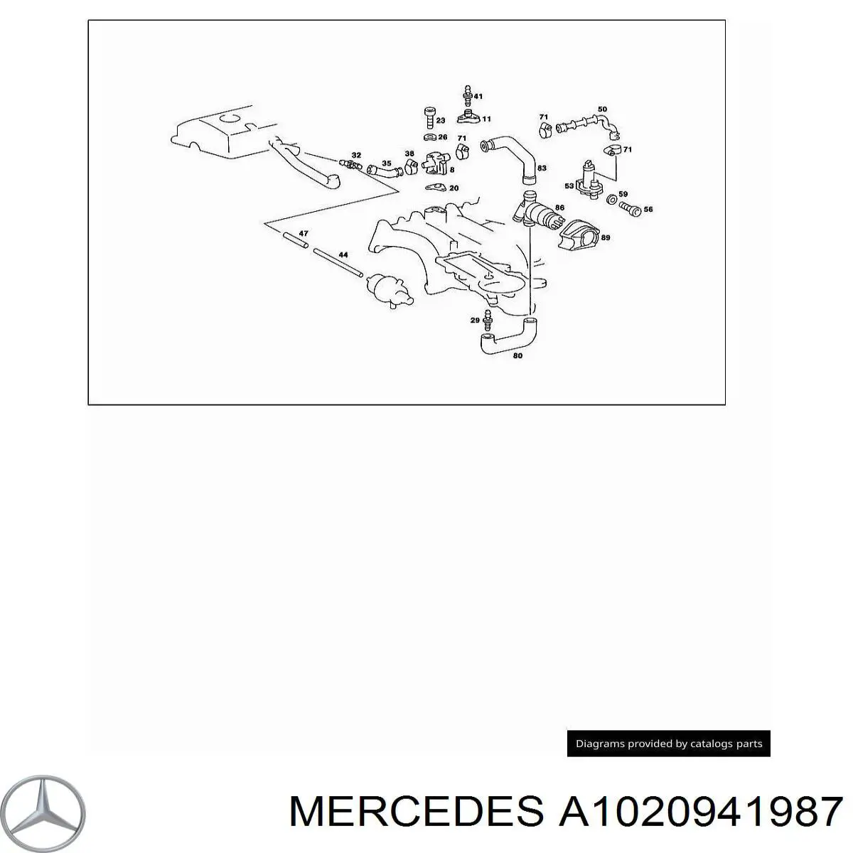 Патрубок вентиляции картера, маслоотделителя Mercedes A1020941987 цена, от 8.04 USD
