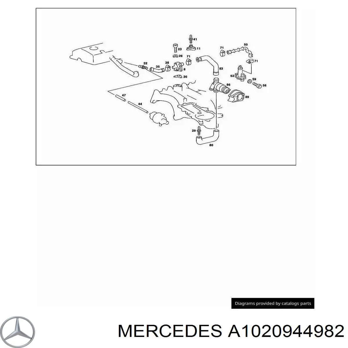 Патрубок вентиляции картерных газов A1020944982 Mercedes