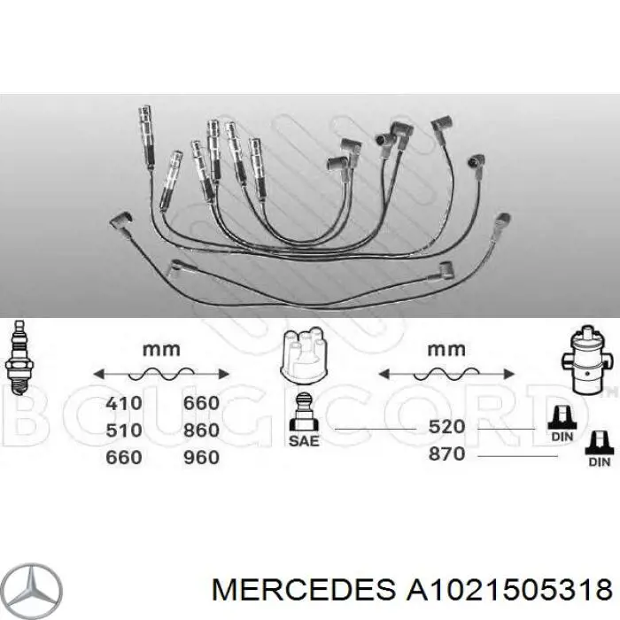 Провода зажигания Mercedes A1021505318 цена, от 18.52 USD