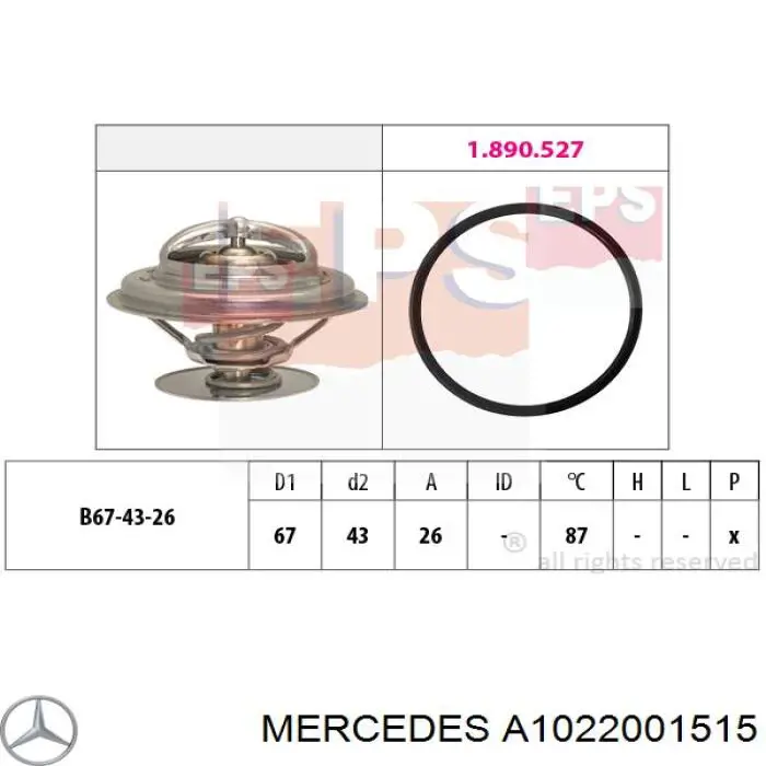 Термостат в корпусе Mercedes A1022001515 цена, от 8.88 USD