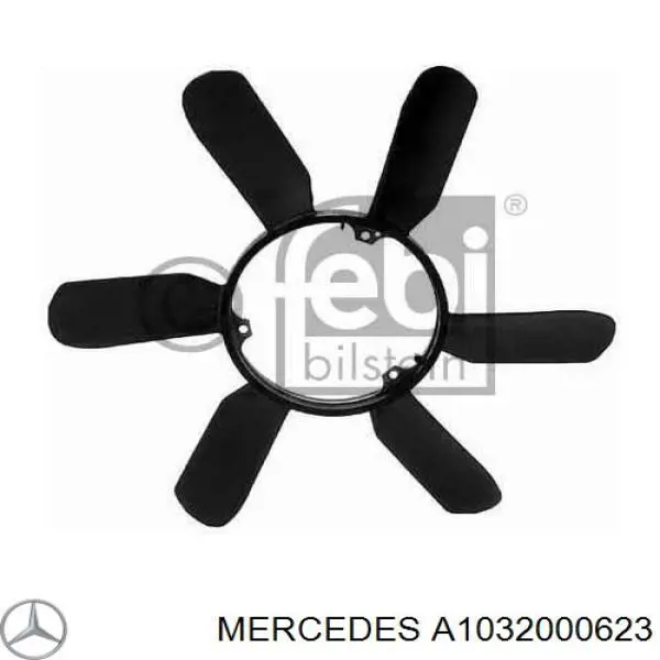 A1032000623 Mercedes вентилятор (крыльчатка радиатора охлаждения)