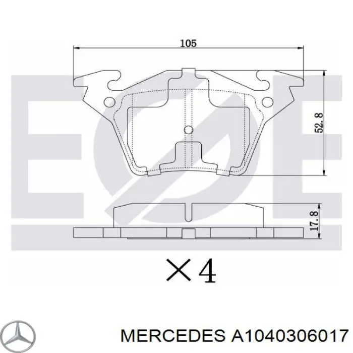  Mercedes A1040306017