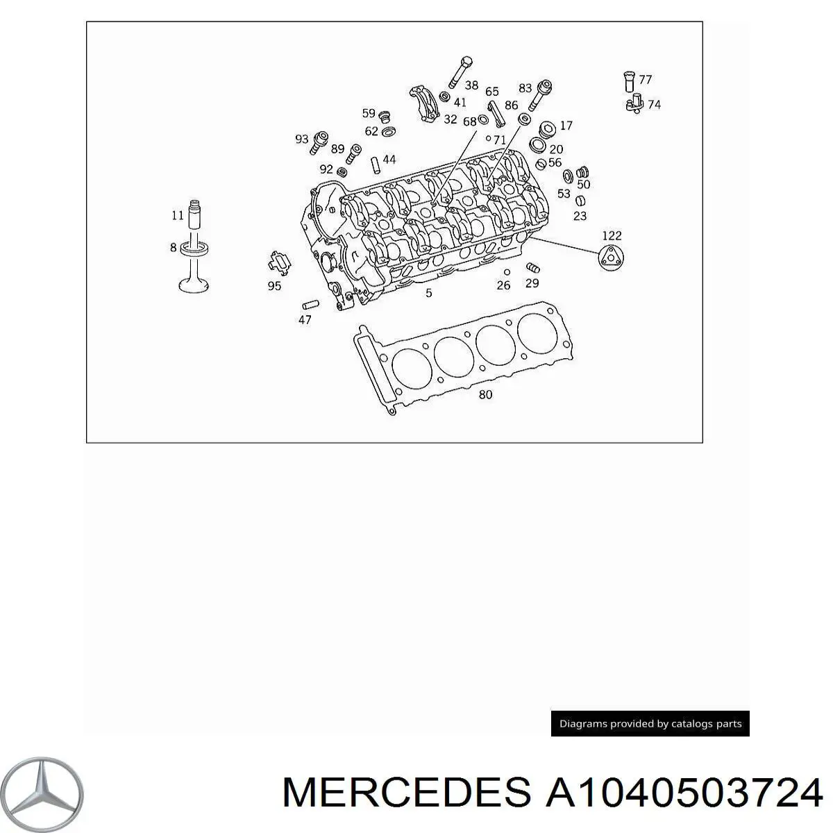 Направляющая клапана впускного Mercedes A1040503724 цена, от 48.18 USD