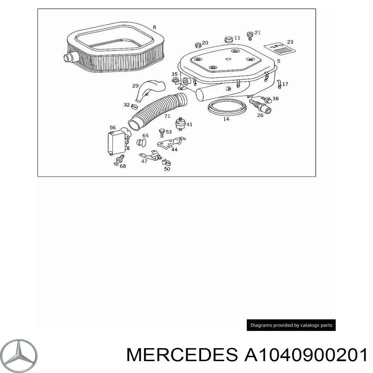 Купить A1040900201 Mercedes Корпус воздушного фильтра