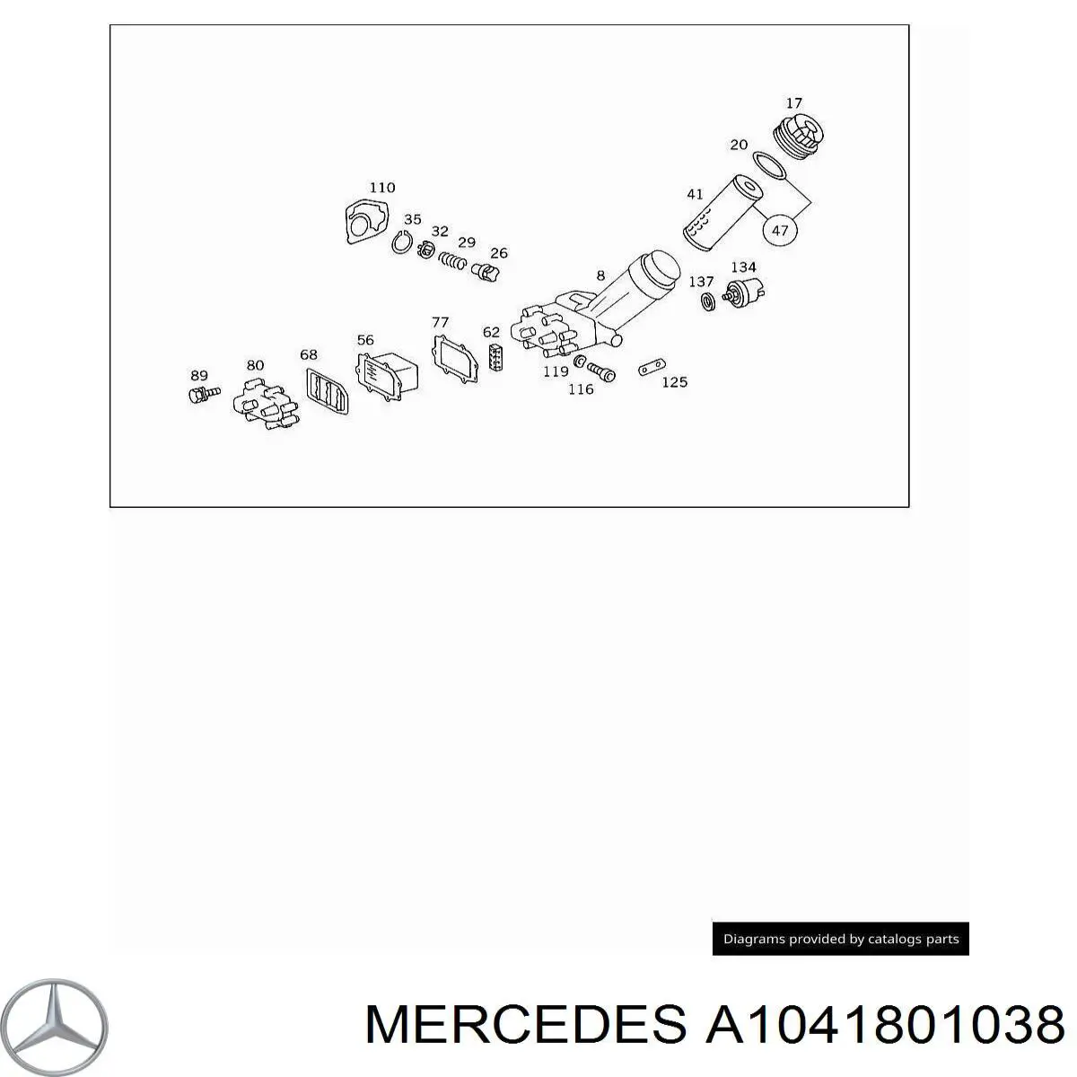 Крышка масляного фильтра A1041801038 Mercedes