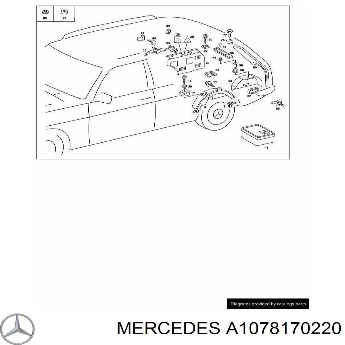  Mercedes A1078170220 цена, от 14.59 USD