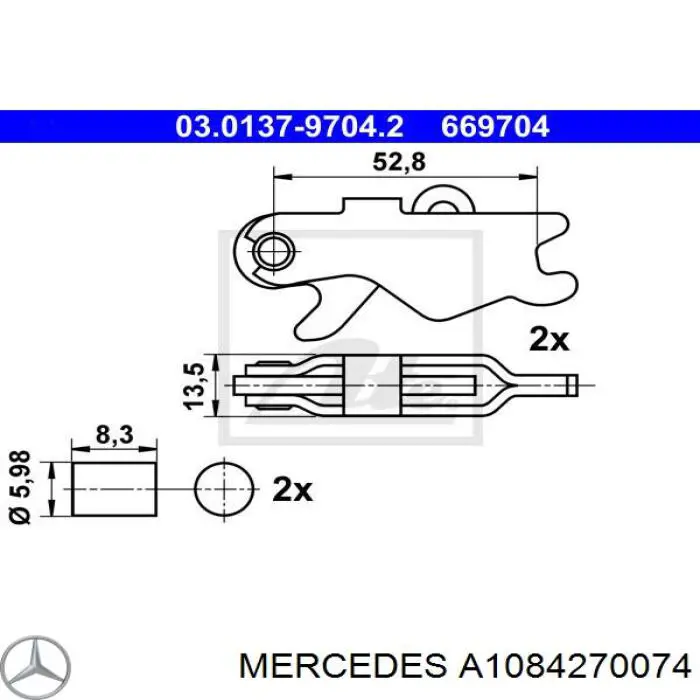 Kit de reparação do freio de estacionamento para Mercedes Vaneo (414)