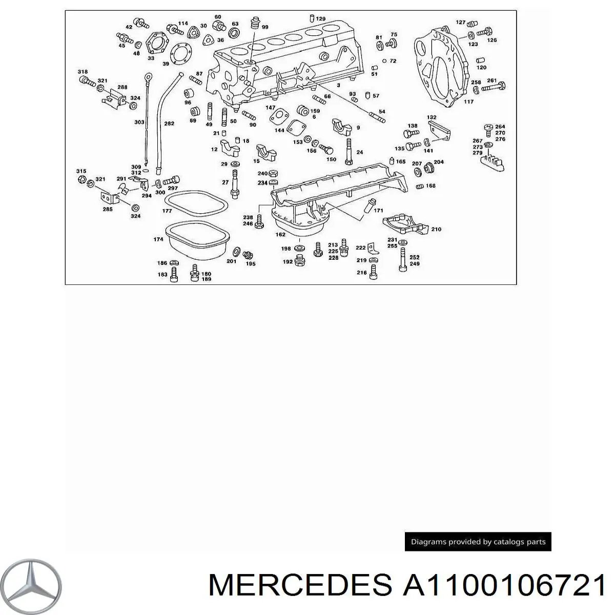 Комплект прокладок двигателя верхний Mercedes A1100106721