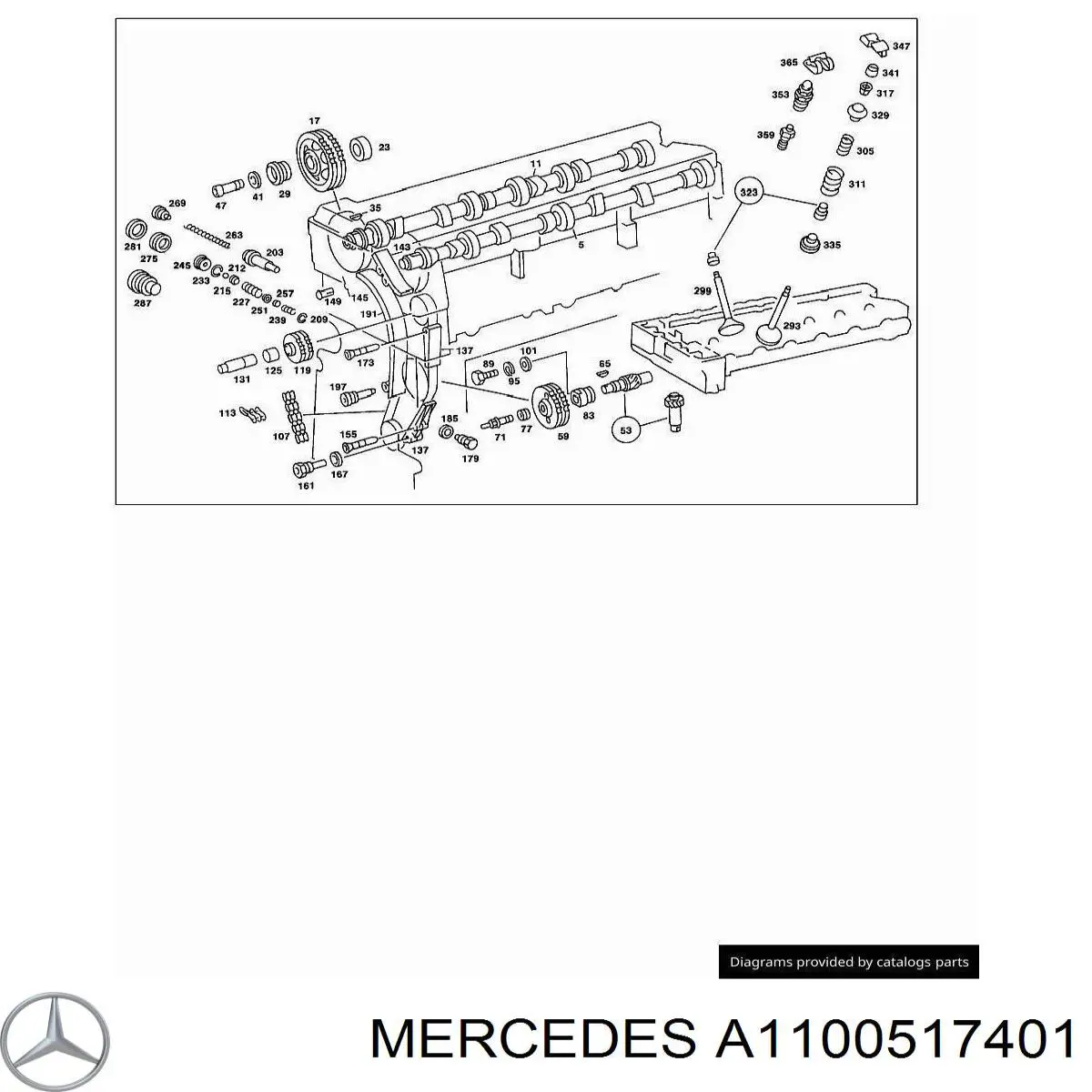 Распредвал двигателя, впускной на Mercedes S (W126)