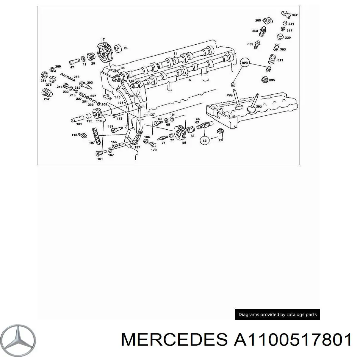 Árvore distribuidora de motor de escape para Mercedes S (W126)