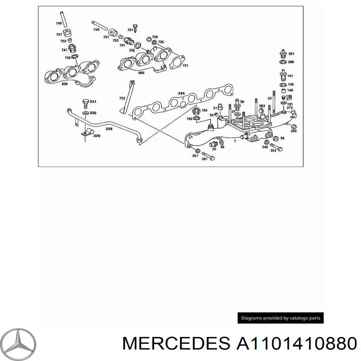 Прокладка впускного коллектора A1101410880 Mercedes