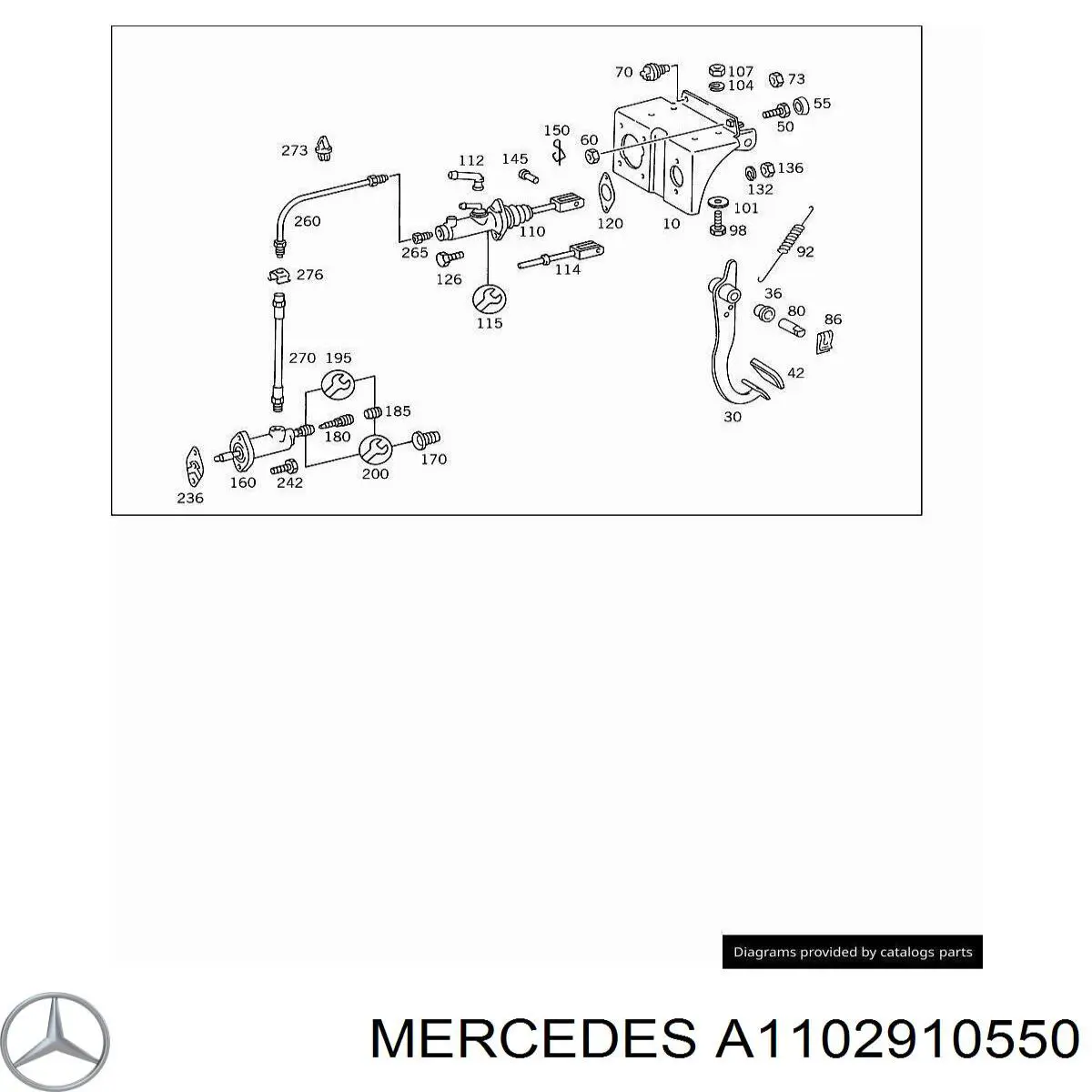 Втулка оси педали сцепления Mercedes A1102910550