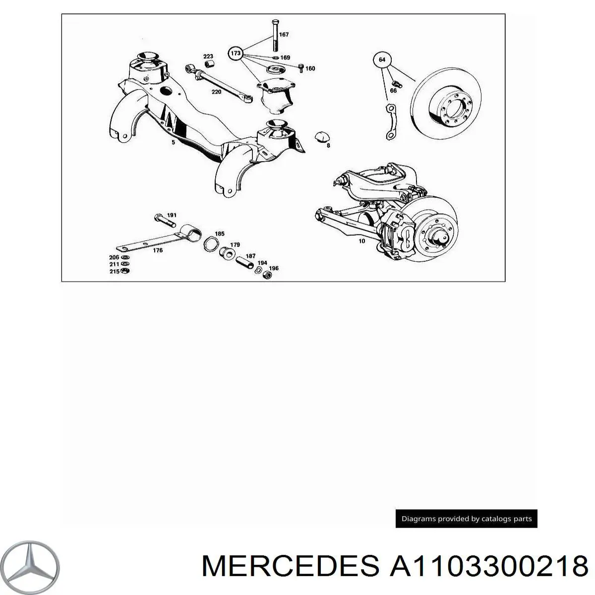 A1103300218 Mercedes ремкомплект шкворня поворотного кулака