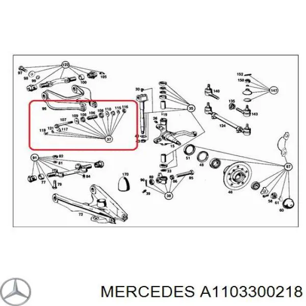 Купить A1103300218 Mercedes Ремкомплект шкворня поворотного кулака