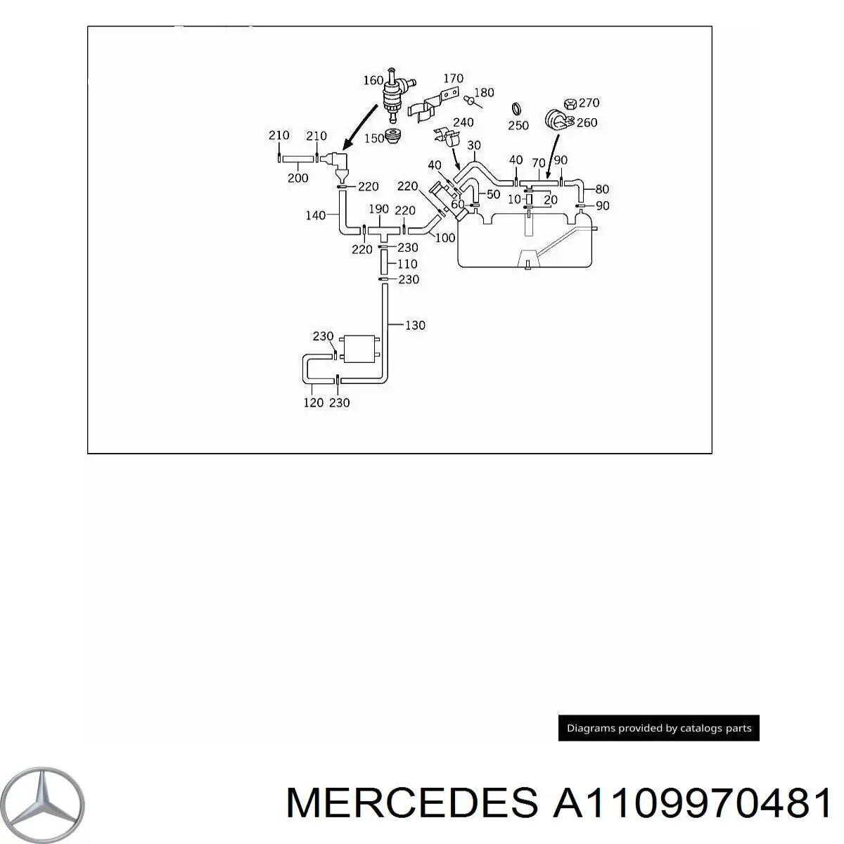 Подушка корпуса воздушного фильтра Mercedes A1109970481