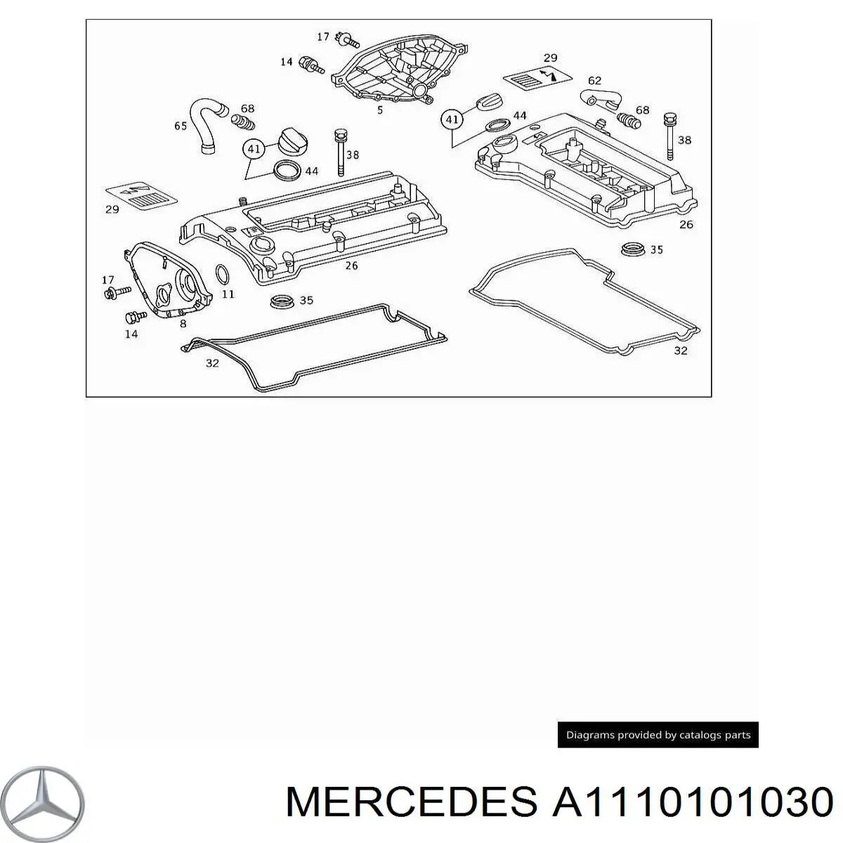 Крышка клапанная Mercedes A1110101030 цена, от 34.18 USD
