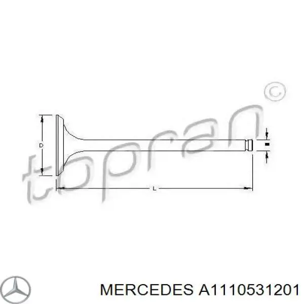 Впускной клапан A1110531201 Mercedes