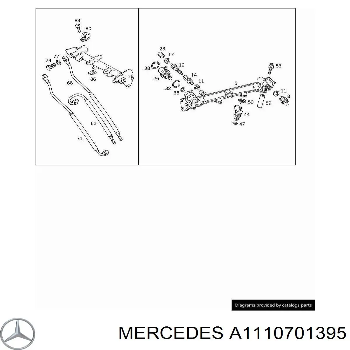 Распределитель топлива (рампа) A1110701395 Mercedes