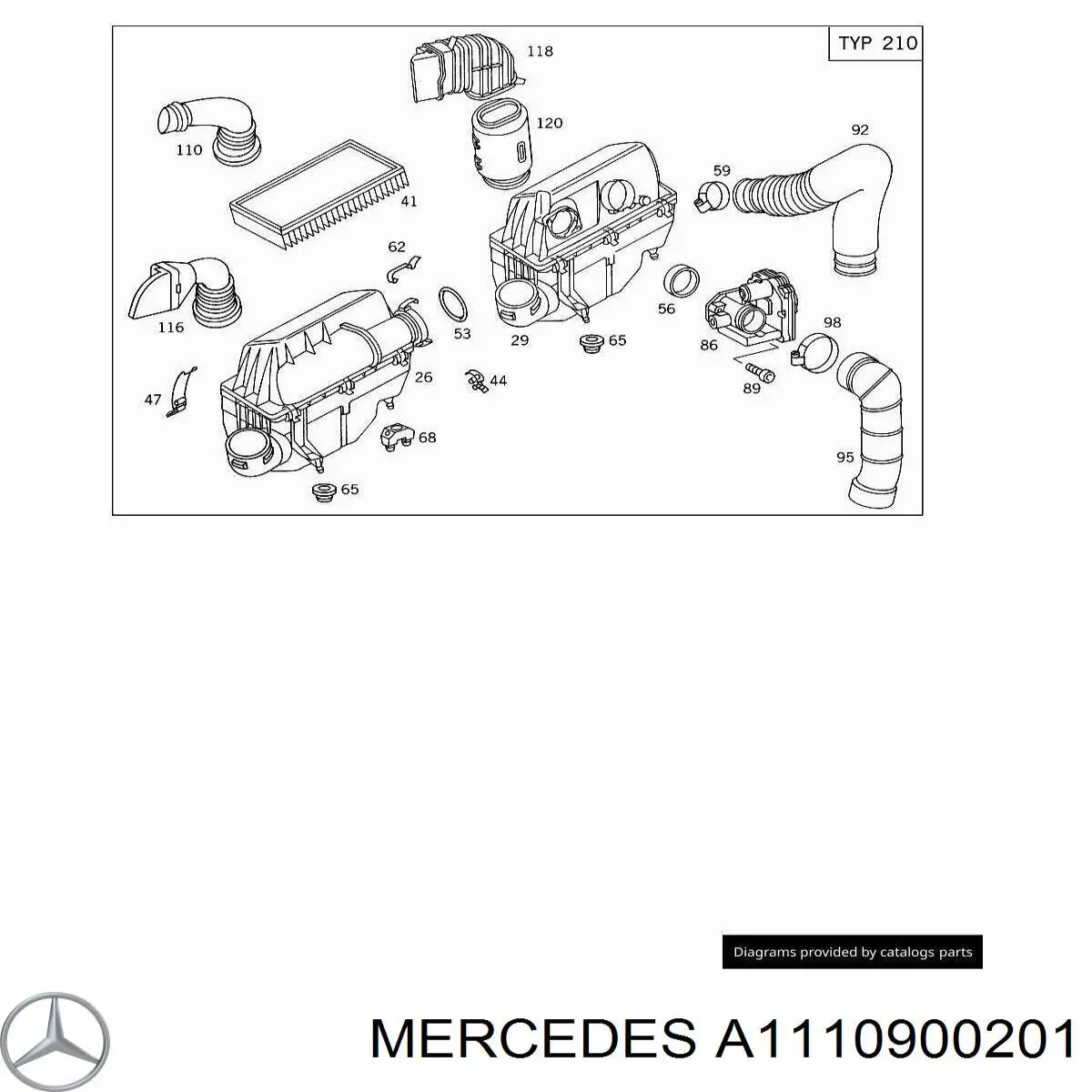 A1110900201 Mercedes корпус воздушного фильтра