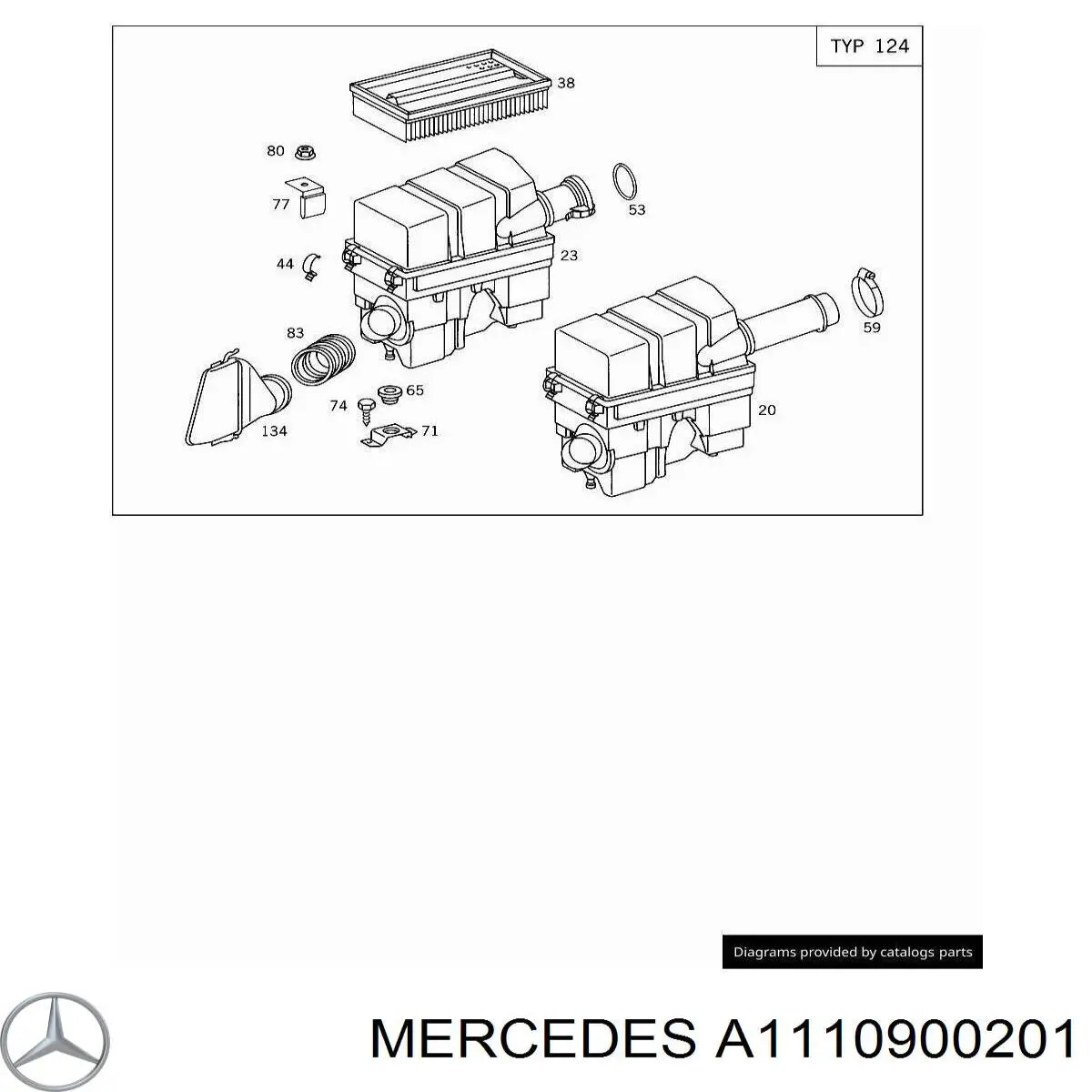 Корпус воздушного фильтра в сборе Mercedes A1110900201 цена, от 19.00 USD