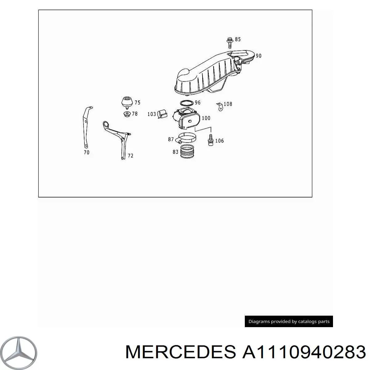 1110940283 Mercedes резонатор воздушного фильтра