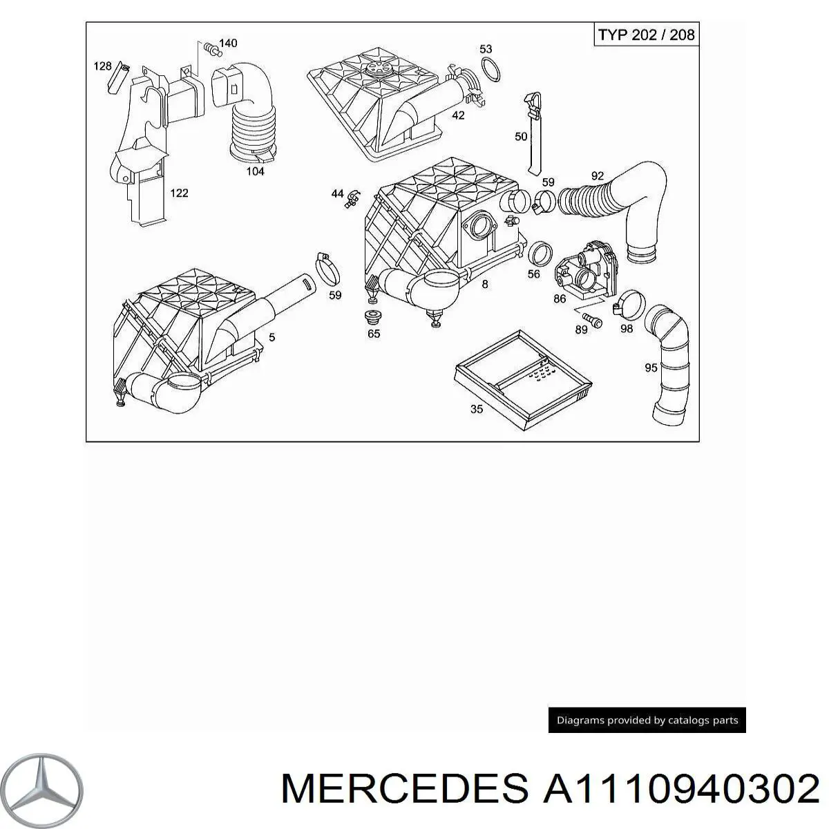 Корпус воздушного фильтра 1110940302 Mercedes