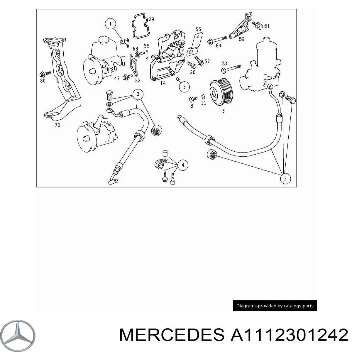 Купить A1112300642 Mercedes Кронштейн компрессора кондиционера