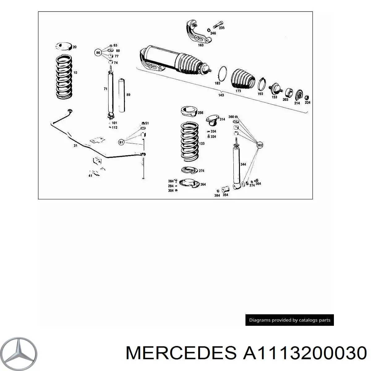 1113200030 Mercedes amortecedor dianteiro