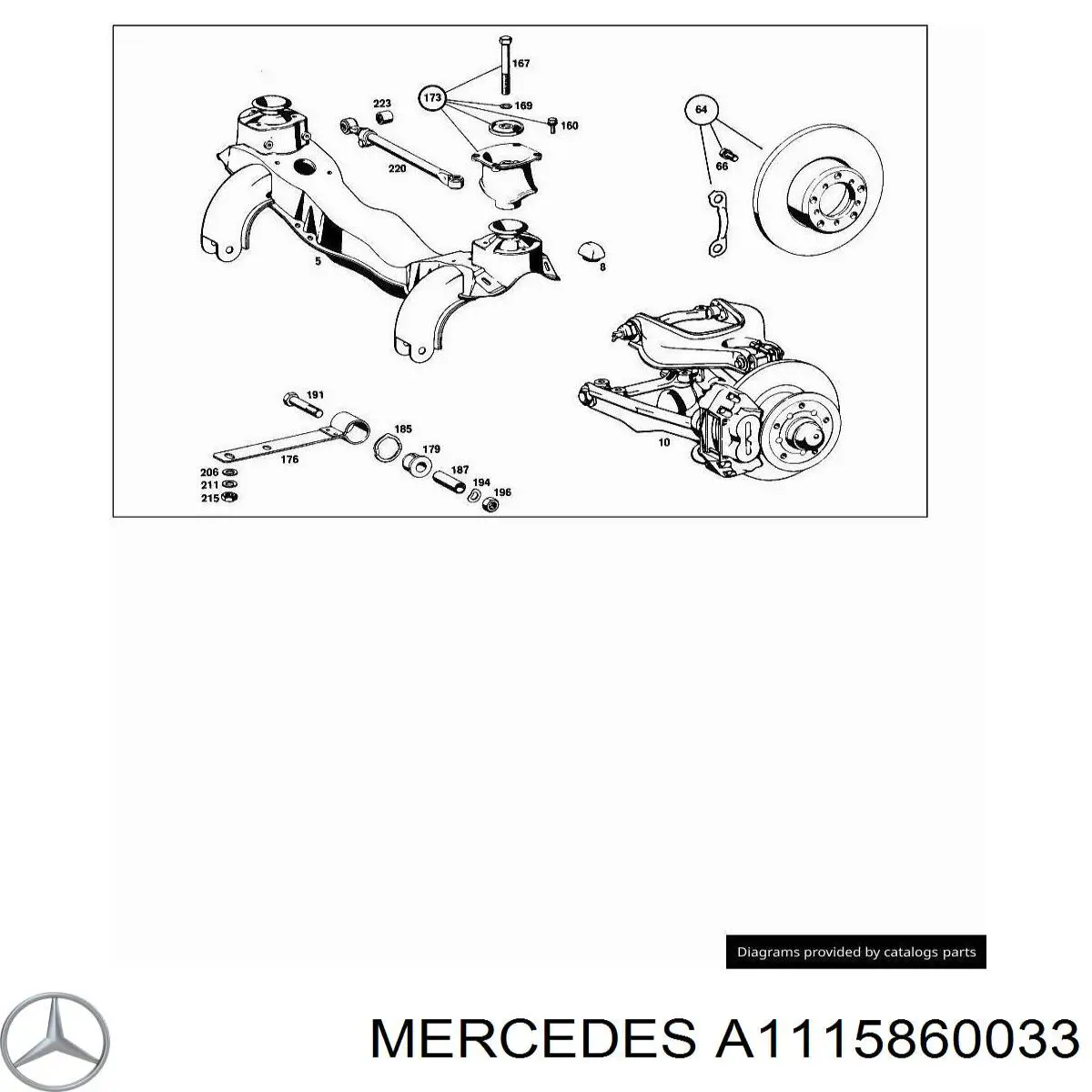 A1115860033 Mercedes Шкворень колеса