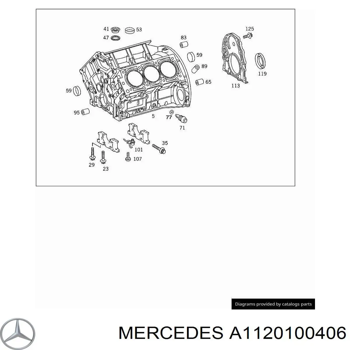 1120100406 Mercedes блок цилиндров двигателя