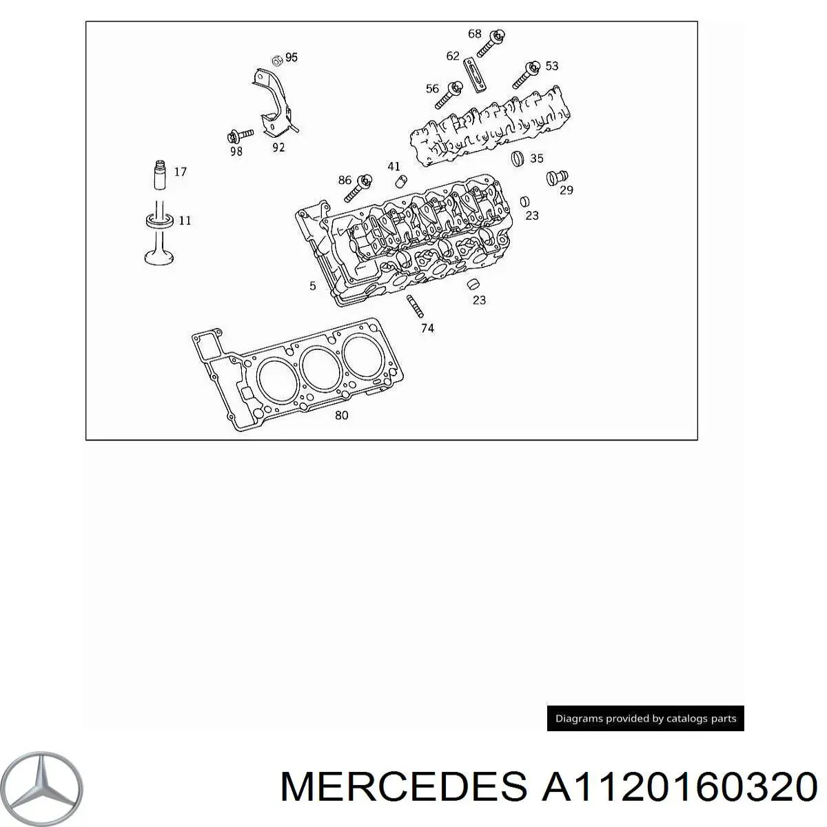 Прокладка головки блока цилиндров (ГБЦ) левая Mercedes A1120160320