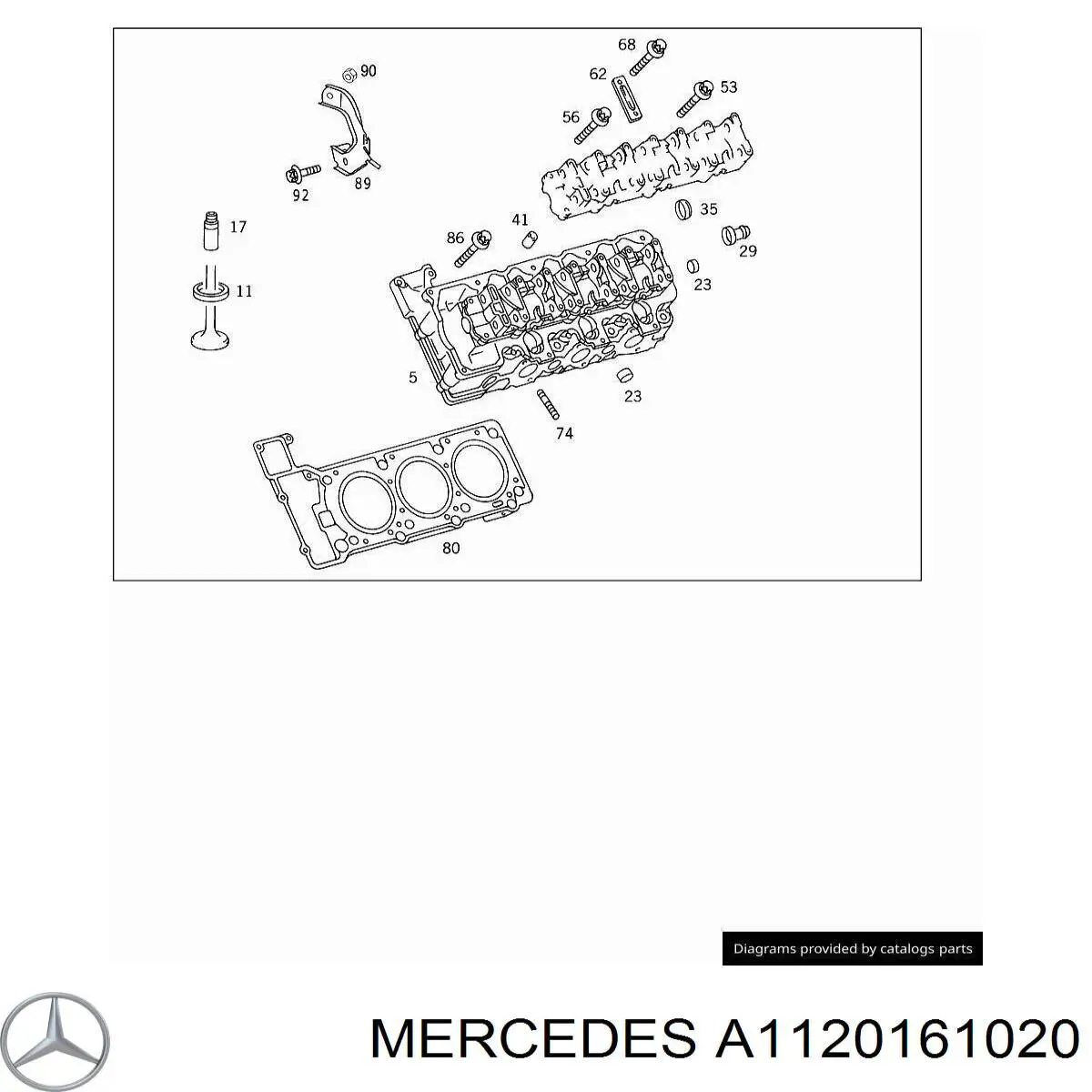 Прокладка головки блока цилиндров (ГБЦ) правая Mercedes A1120161020