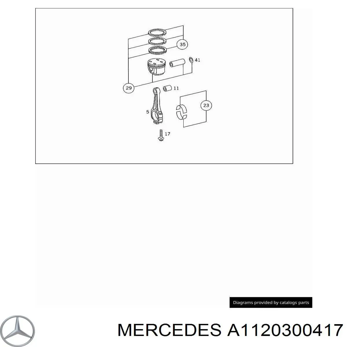 1120300417 Mercedes поршень в комплекте на 1 цилиндр, std