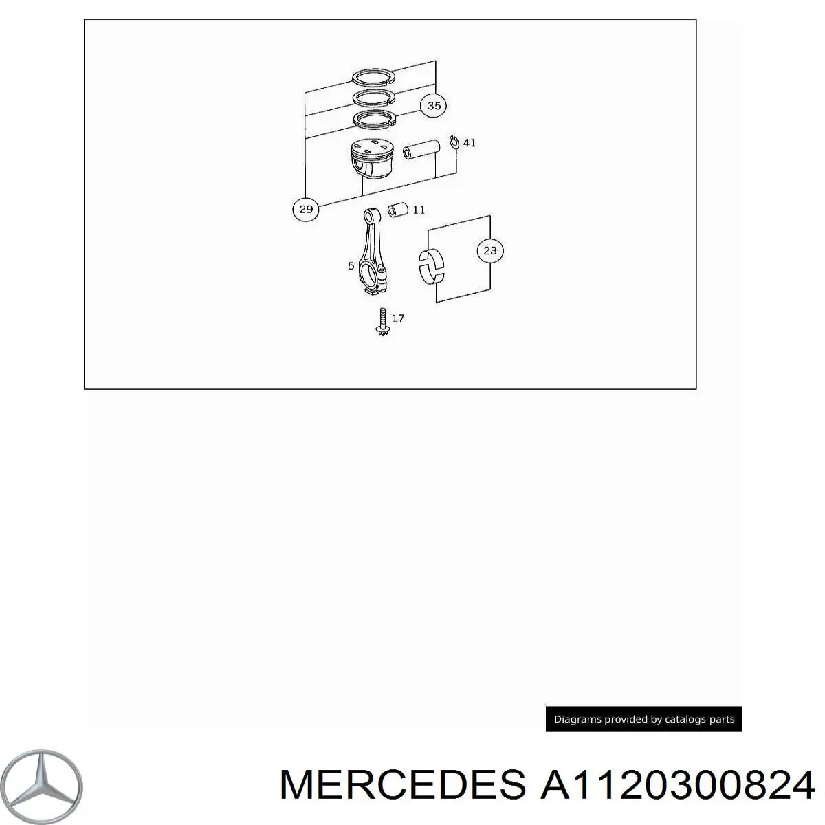 Комплект поршневых колец на 1 цилиндр, 2-й ремонт (+0,50) A1120300824 Mercedes