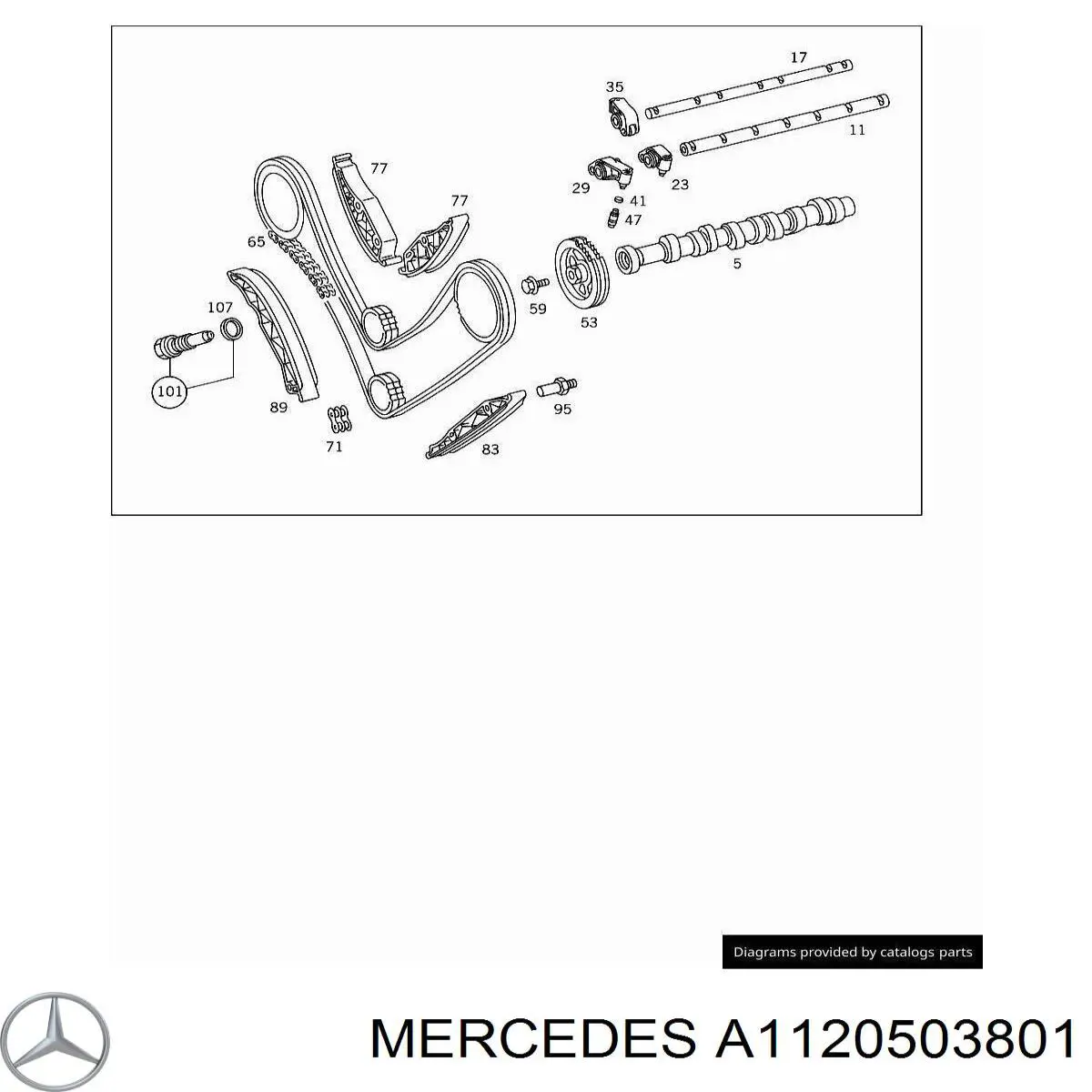 Распредвал двигателя, левый на Mercedes C (S203)