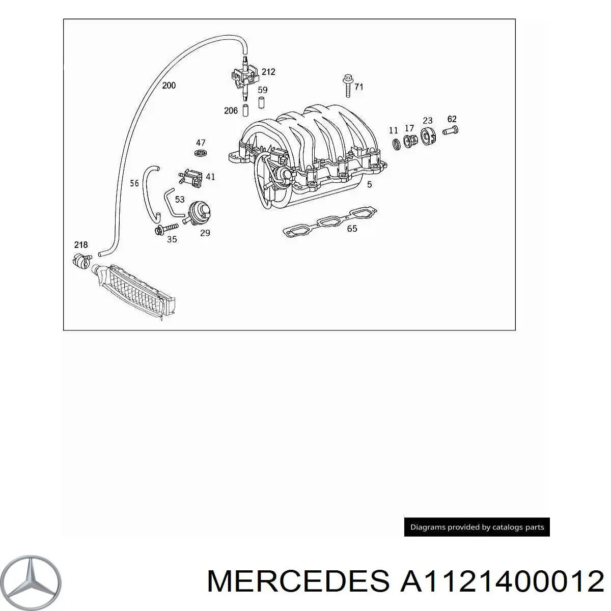A1121400012 Mercedes cano derivado de ar do medidor de consumo do ar