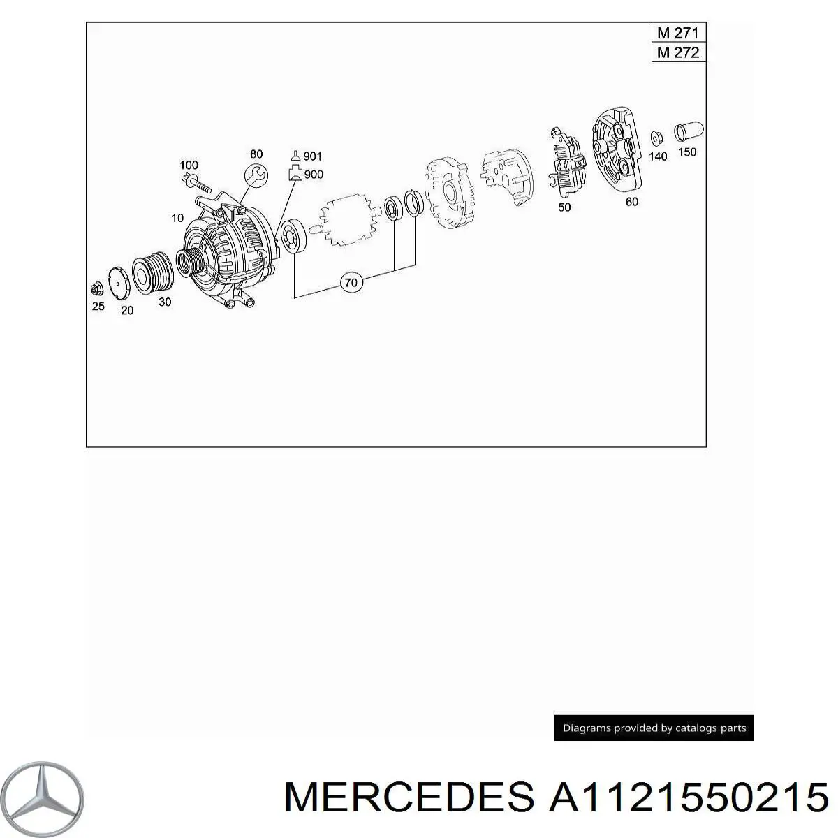 A1121550215 Mercedes шкив генератора