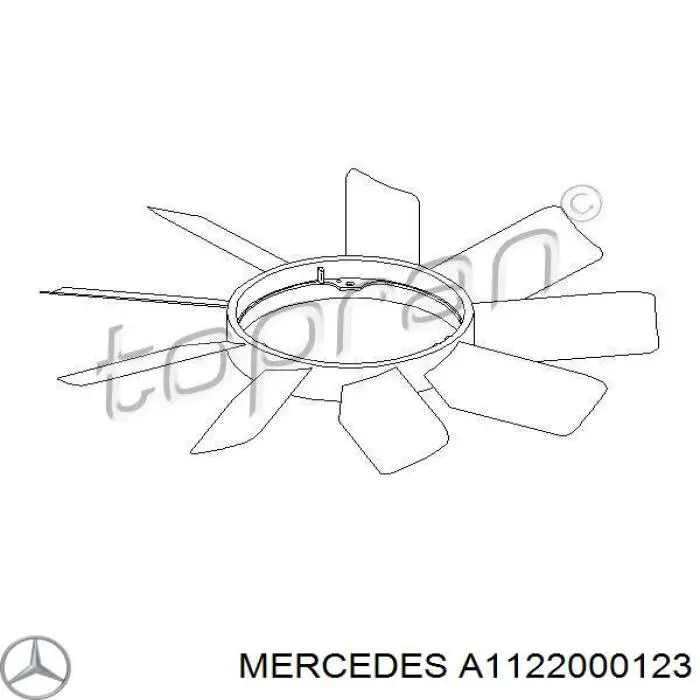 A1122000123 Mercedes вентилятор (крыльчатка радиатора охлаждения)