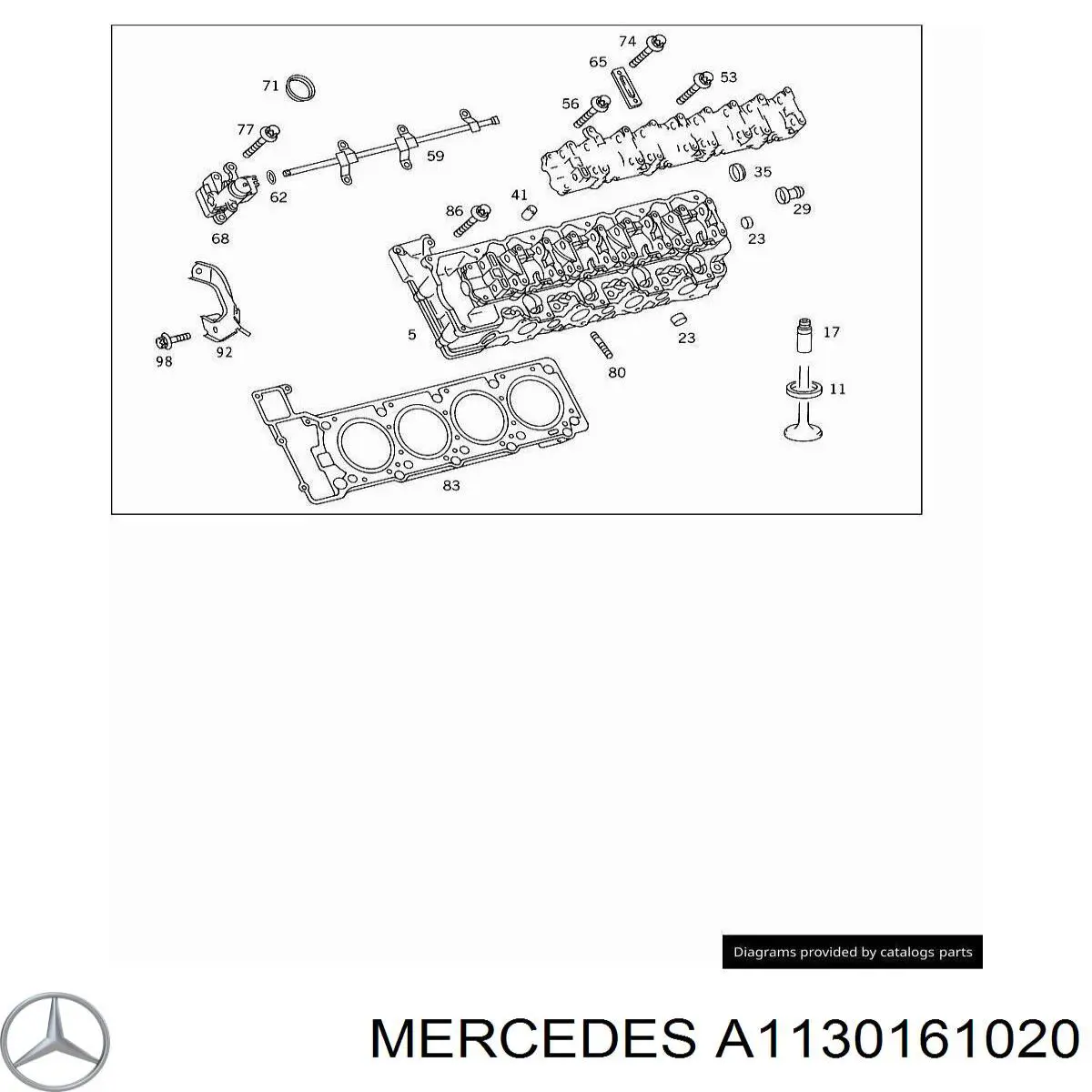 1130160120 Mercedes прокладка головки блока цилиндров (гбц правая)