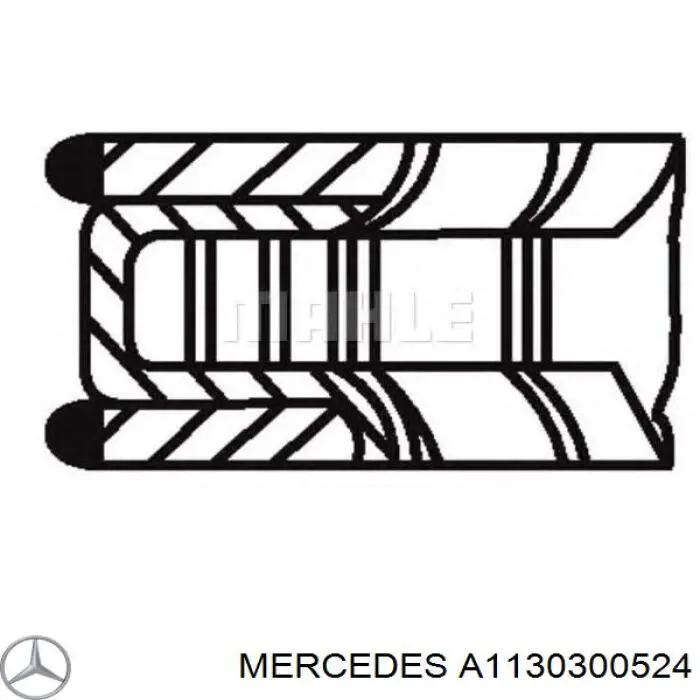 Кольца поршневые на 1 цилиндр, 1-й ремонт (+0,25) на Mercedes E (W211)