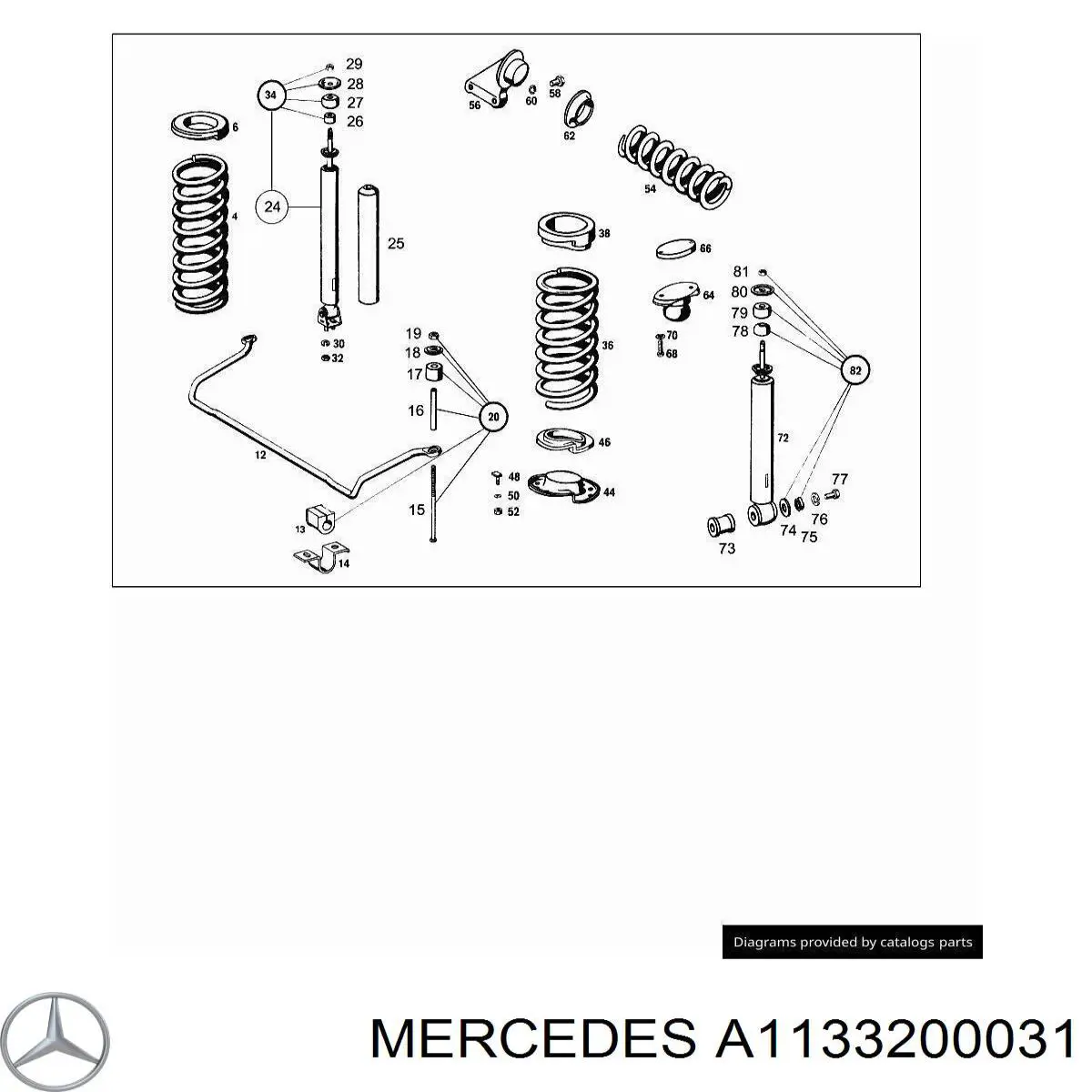 1133200031 Mercedes amortecedor traseiro